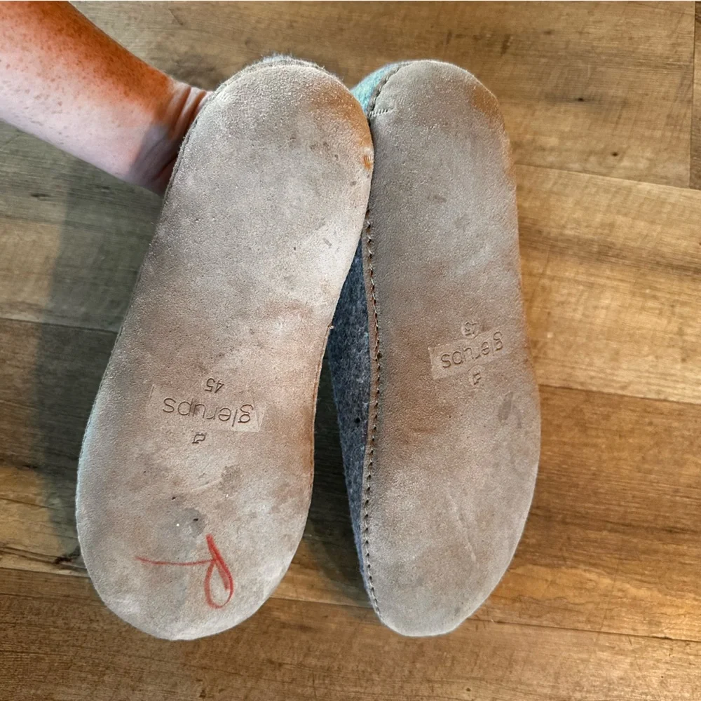 Glerups Wool Slip-On Slippers with Leather Sole - Picture 8 of 13